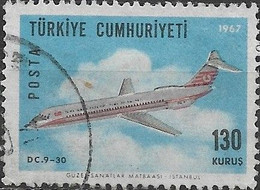 TURKEY 1967 Air. Aircraft. - 130k. Douglas DC-9-30 FU - Used Stamps