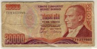 TURQUIE  -  TURKEY  -  20000  Türk Lirasi  -  1970  - - Turquie