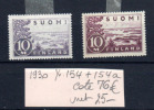 Suomi Finland  Lac Saimaa, Yv.  154 / 154a*, Cote 76 € - Unused Stamps