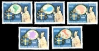 (005) Vatican  Papal Journeys / Papstreisen ** / Mnh  Michel 988-92 - Sonstige & Ohne Zuordnung