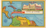 Bogota Colombia, Hotel Del Caribe Advertisement, C1930s/40s Vintage Linen Postcard - Kolumbien