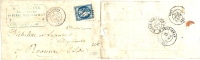 REF LBL9 - FRANCE - EMISSION DE BORDEAUX CERES 20c TYPEIII REP 2 Y/T N° 46B SUR LETTRE DU 22/4/1871 - 1870 Emissione Di Bordeaux