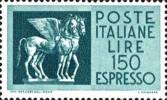 ITALIA REPUBBLICA ITALY REPUBLIC 1966 ESPRESSO CAVALLI ALATI SPECIAL DELIVERY LIRE 150 MNH - Poste Exprèsse/pneumatique