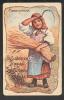 RUSSIA  WWI MILITARY FIELDPOST POSTCARD , Ethnic Art Postcard , Girl Harvesting - Storia Postale