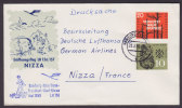 Germany Airmail Par Avion Label LUFTHANSA 1st First Flight Erstflug 1959 Cover HAMBURG - BONN - FRANKFURT - GENF - NIZZA - Cartas & Documentos