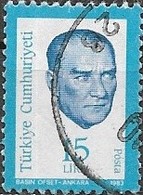 TURKEY 1983 Kemal Ataturk - 15l Blue And Light Blue FU - Usati