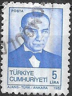 TURKEY 1982 Kemal Ataturk - 5l Blue FU - Usados