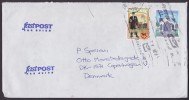 New Zealand FASTPOST Airmail Par Avion Cover To Denmark Rugby The Blacks - The Invincebles Stamp - Corréo Aéreo