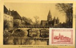 CARTE POSTALE PARAY LE MONIAL # VIGNETTE BASILIQUE DU SACRE COEUR # 1936 # BOURBINCE# PONT - Tourisme (Vignettes)