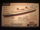 P037 - Buvard PAQUEBOT LE FRANCE - COMPAGNIE GENERALE TRANSATLANTIQUE - Pub Matelas SIMMONS - CLERMONT L'HERAULT - P