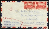 Burma Air Mail Letter, Cover Sent To Sweden. Kyauktaga.  (H159c003) - Birmanie (...-1947)