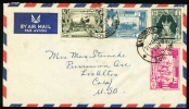 Burma Air Mail Multifranked  Letter, Cover Sent To USA. Rangoon.  (H159c006) - Birmania (...-1947)