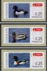 2011 DENMARK FRANKING LABELS BIRDS 3V - Automaatzegels [ATM]