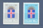 (S1133) ICELAND, 1969 (25th Anniversary Of The Republic Of Iceland). Complete Set. Mi ## 430-431. MNH** - Unused Stamps