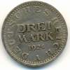 GERMANY , 3 MARK 1924 A - 1 Mark & 1 Reichsmark