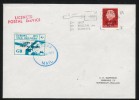 GB STRIKE MAIL COVER PUBLIC MAIL SERVICE (LAST DAY OF EUROPA SERVICE) 4/- BLUE PLANE & MAP COMMERCIAL COVER TO HOLLAND - Cinderellas