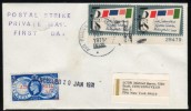 GB STRIKE MAIL IVER BUCKS POSTAL SERVICE 1ST ISSUE NO 6 OVERPRINTED ON GB 1948 OLYMPICS STAMPS FDC 20 JAN 1971 TO US WIT - Local Issues