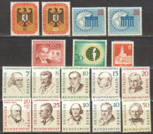 Deutschland; Berlin, 1956/9 MiNr 136/7 163/72 177, 181, 187, 189 *, Lot Mit 17 Stück, Alle Mit Falz - Ungebraucht