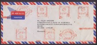 India Airmail Par Avion Meter Stamp LUCKNOW 1986 Cover To National Museum Denmark - Airmail