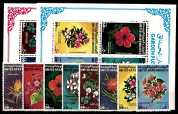 (017,18,168) UAE / Emirates / Emirats Unies / VAE   Flowers / Fleurs / Blumen / Bloemen / Flora  ** / Mnh  Mi 308-15+BLs - Emirati Arabi Uniti