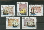 1992 LAOS  500 TH ANNIVARSARY OF THE DISCOVERY OF AMERICA -USED - 5 Stamps - Christophe Colomb