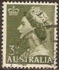 AUSTRALIA - USED 1953 3d Queen Elizabeth II - Oblitérés