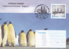 PINGUINS, BELGICA CENTENARY, 1997, COVER STATIONERY, ENTIER POSTAL, OBLITERATION CONCORDANTE, ROMANIA - Pinguini