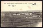 CPA ANCIENNE- FRANCE- BRON (69)- VUE D'ENSEMBLE DU CHAMP D'AVIATION- HARGARS- 2 AÉROPLANES EN VOL - Bron