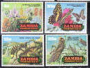 Zambia 1972 Conservation Year Flowers Bee Corn Locusts MNH - Honingbijen
