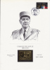 - Feuillet CHARLES DE GAULLE Frappé Sur Or Battu 23 Carats- Tirage Limité - Timbre 45° Anniversaire - Lille 18 VI 1985 - - Foglietti Commemorativi