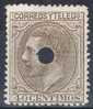 España 40 Céntimos Alfonso XII, Telegrafos, Num 205T - Used Stamps