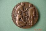 Médaille Coordination De L'apprentissage B.T.P,bronze Dia:5,5 Poids 95 Grs ,signée Ray Pelletier - Professionali / Di Società
