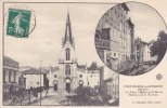 PONTCHARRA-sur-TURDINE.  _  La Place, L'Eglise Et La Mairie. Maisons Sur La Turdine. Balcons De Bois, Linge Qui Seche - Pontcharra-sur-Turdine