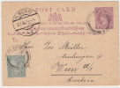1908 Ceylon Postal Card Sent To Wien, Austria.  Colombo. (H235c001) - Ceylan (...-1947)