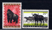 Ruanda Urundi+ 1959 Mi 161-62 Mnh Tiere - Ungebraucht