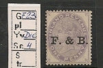 UK - POSTAL FISCAL  Stamps - 1881 - SG # F23  Ovpt. F. & B - UNUSED (no Gum) - Steuermarken