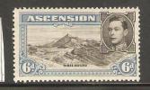 Ascension 1938 KGVI 6d. Perf 13.5  MNH Light Even Gum Ageing - Ascensione