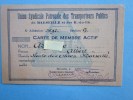 Union Syndicale Patronale Des Transports Publics De Marseille Et Des Bouches-du-Rhône Carte De Membre Actif-année 1946 - Autres & Non Classés
