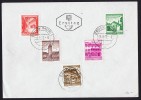 1962  Bauwerke  FDC MiNr 1112, 1113, 1115, 1116, 1117 - FDC