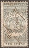 ORANGE FREE STATE - 1892 6d Postal Fiscal. SG F1. Used - Oranje Vrijstaat (1868-1909)