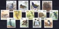 New Zealand 1987-1989 Native Birds 13 Values Used - Gebraucht