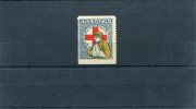 1918-Greece- "Red Cross Fund" Charity- 5l. "Olive Colour Omitted" MH, Perf. 13 1/4 & Thin Left Perf. (small Back Thin) - Charity Issues