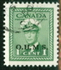 Canada 1949 Official 1 Cent King George VI War Issue Overprinted OHMS #O1 - Sobrecargados