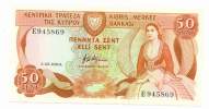 CYPRUS , 50 CENT 1.12.1984. P-49 , UNC - Cipro