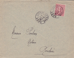 Lettre Lannoy Du Nord 1906 Semeuse 10c - 1903-60 Säerin, Untergrund Schraffiert