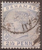 BAHAMAS - 1884 2½d Queen Victoria. Scott 28. Used - 1859-1963 Crown Colony