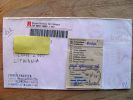 Cover Sent From Norway To Lithuania,  2 ATM Machine Red Stamps, 2000, Bergen, Note From Lithuania - Viñetas De Franqueo [ATM]