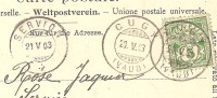 MONTHEROND Sur Lausanne De CUGY à SERVION 1903 - Cugy