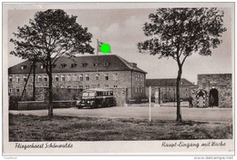 Flieger Horst Schönwalde Feldflugplatz Kaserne Bus Typ Büssing Flagge Der Zeit Um 1937 Wache Haupteingang Ungelaufen - Glienicke