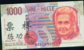 BOC (Bank Of China) Training Banknote, Italia 1000 Lire Banknote Specimen Overprint - Other & Unclassified